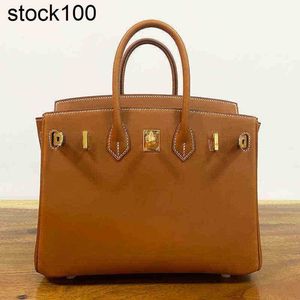 Platinum Designer Bag Sewn Handbag Pure 25 Luxury High Setting Barenia Saddle Leather Handbag 30 Fashion