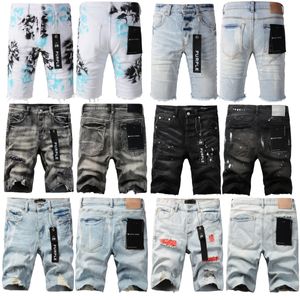 Lila jeans korta män jean shorts kvinnor jean lila kort denim sommar casual mens jean designer byxor lyx rippade jeans kvinnor designer jeans hål lila jeans