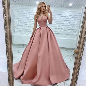 Blush Pink Evening Bone Bodice A Line Sequins Straps Long Formal Prom Party Dress Zipper Back Designer Dresses For Special Ocns 0515