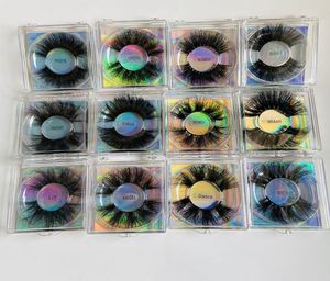 27mm 25mm 8D Mink Eyelashes Crisscross False Eyelash Cruelty Volume Lashes Dramatiska ögonfransning Makeup Tools1858356