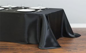 White Satin Table Cloth 140cmx250cm Rectangle Table Cover Whole Tableclothes For Wedding Event Party el Decoration1050980