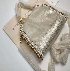 Designer Stella McCartney Falabella Bag Mini Tote Womans Metallic Sliver Black Tiny Shopping Women Handbag Läder axel GJHG