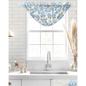 Zasłony zasłony akwarelowe kwiat niebieski hortensja nieregularna design zasłony okienne do sypialni nowoczesny wystrój domu