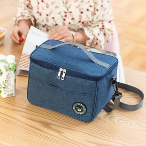 Portable Lunch Bag Food Thermal Box Durable Waterproof Office Cooler Lunchbox With Shoulder Strap Organizer Insulated Case 240511