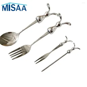 Forks Creative Fork Prevent Scratches Powerful Smooth Teeth Pattern Kitchen Tool Fruit Mirror Polishing Dessert Scoop