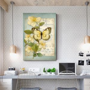 Butterfly on paper abstract poster canvas painting aesthetic wall art suitable for room home decoration