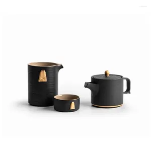 Conjuntos de teaware Conjunto de chá Caixa de presente minimalista de cerâmica de luxo com bandeja Kettle Tule Acessórios de cozinha