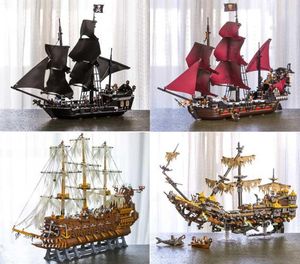 In magazzino 16002 16006 16009 16016 16042 22001 Serie di film Pirates of Caribbean Ships Models Toys Building Bricks 70618 Y2006488841