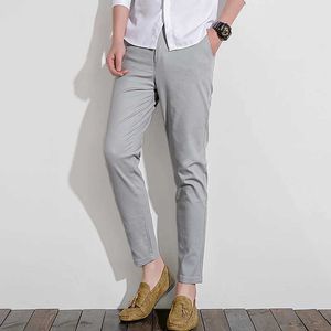 Calça masculina Browon Brand Men calça nova chegada média de cor sólida de cor sólido