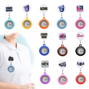 Party Favor Cheer Clip Pocket Watches Analog Quartz Hanging Lapel For Women Brooch Fob Retractable Watch Student Gifts Nurse With Seco Otesg