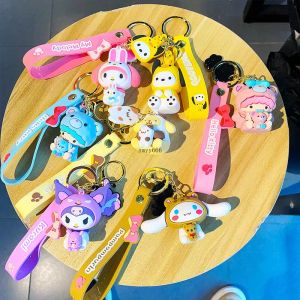 Cute Anime Keychain Charm Key Ring Fob Pendant Lovely Cuddle Bear Creative Pacha Dog Doll Couple Students Personalized Creative Valentine's Day Gift A8 UPS