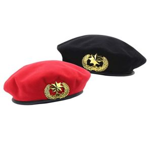 Jesienna zimowa wełna poczuła berety dla mężczyzn kobiety moda europejska armia amerykańska czapki brytyjska marynarz kapeluszy kapeluszowy czapka bezpieczeństwa dla unisex GH243740911