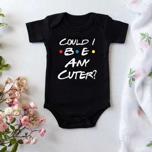 Rompers kunde jag vara alla cuter baby oneses bodysuit roliga vänner kropp baby rompers bomull sommar kortärmade baby pojkar flickor klädl240514l240502