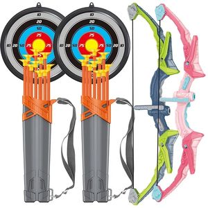 Barn Bow and Lightup Archery Set for Toy 3 4 5 6 7 8 9 10 11 12 år gamla pojkar flickor som skjuter julklapp 240418