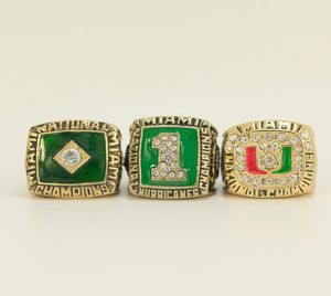 Whole 1987 1989 1991 Miami Hurricane Championship Ring2 Rings Set us set us size 8149571895