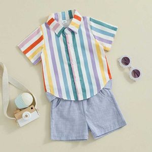 Наборы одежды 1-4 года Baby Kids Boys Shorts Set Set Lothereed Relace с упругими шортами для талии для мальчиков для мальчиков.