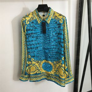 Vintage Print Shirts Blouse Women Designer Tops Long Sleeve Cardigan Thin Breathable Shirt Clothes