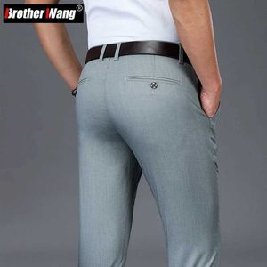 Men's Pants 2023 Spring Summer New Mens Thin Business Casual Pants Classic Style Stylish Modal Non-Iron Finished Pants Male Brand Clothing Y240514