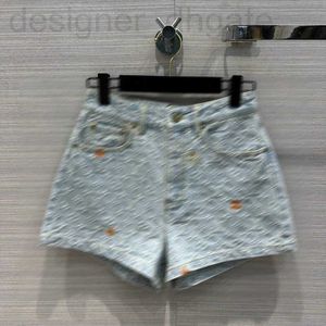 Kvinnors shorts designer 2024 lyxdesigner kvinnor broderi denim för sommar lady casual hög midja lös mini mode ny pl1f