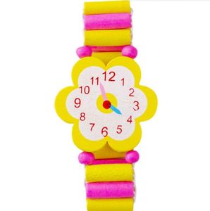 Decorative watch child play house wooden toys unique cartoon watches girls boys gift wooden watches