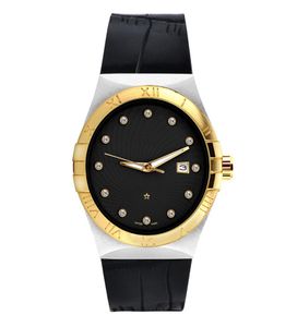 Top Brand Men Watch Leather Woman Gold Dial Imitation Ceramics Bezel Steel Gold Watch Woman Dive Quartz Watches Watches USA Sports3021150