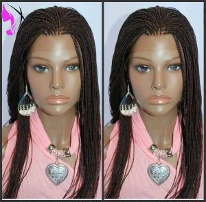 Perucas preto /marrom /corda /ombre cor disponível Sintética trançada renda frontal peruca cornrowed Braids Lace Wig com cabelos para bebê