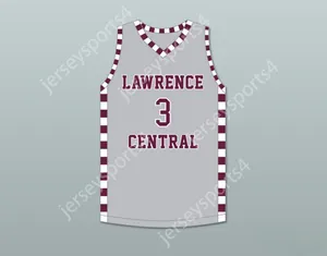 Anpassad Nay Youth/Kids Jake Laravia 3 Lawrence Central High School Bears Grey Basketball Jersey 2 Top Stitched S-6XL
