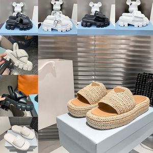 Designersandaler Dam Monolith Roman Skumgummiplattform sandal vadderad nappaläder slitbana glidbanor lyx Brödtofflor Sommar Cutout Spänne Strandskor