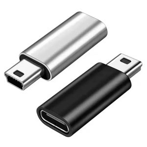 Metal Universal OTG Mini 5 Pin USB Adapter B Man till USB Typ C Kvinnlig dataöverföringskontakt för Digital Camera GPS