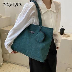 Shoulder Bags Women Corduroy Tote Handbag Zipper Retro Bag Foldable Fashion Hobo With Coin Large Capacity Versatile Sling