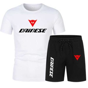 Daine Racing Suit2024 Summer Nytt tillfälligt joggingnät för män som kör träning Sports avslappnade shorts+t-shirt 2-stycken setfxyo