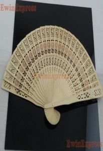 アートクラフトギフト10倍の新しいヴィンテージ中国の折りたたみ式花の竹の木製の手ファン5628735