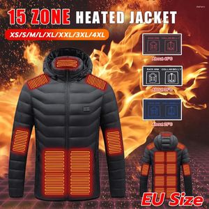 Koce 15 obszarów podgrzewana kurtka dla mężczyzn kobiety zima na zewnątrz regulowany płaszcz ogrzewania USB zasilany narciarstwo termiczne kemping Ket wielkości UE koc