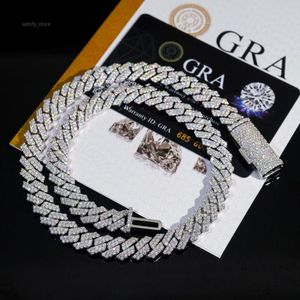 grossistpris smycken fabrikspris S925 Sterling Silver Lab Diamond Hip Hop Jewelry Iced Out VVS Moissanite Chain Cuban Link