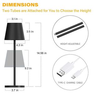 Table Lamps 2400mAh Simple LED Rechargeable Touch Table Lamp Three Colors Bedside Creative Ambient Light Bar Outdoor Decoration Night Light
