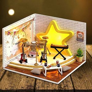 Arkitektur/DIY House 3D Puzzle Assembly Model Doll House Mini Diy Small Kit Making Room Toys Home Bedroom Decoration With Dust Cover Birthday Presents