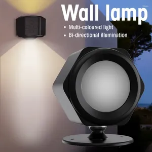 Duvar lambası LED Oda Dekorasyonu 3000mAh Pil USB Şarj RGB Renk Dönme Modern Minimalist Tarz Giriş Aydınlatma