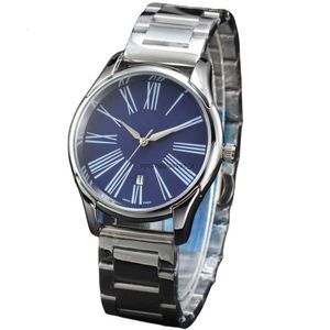 2024 Hot selling minimalist calendar mens quartz watch glass blue light steel band business