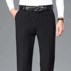 Męskie spodnie 31-40 Summer Nowe męskie proste spodnie swobodne lekkie i wszechstronne spodnie do garnituru rozciągającego Y240514