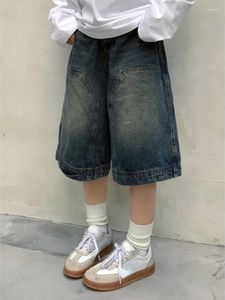 Krótkie spodenki damskie Małer Vintage Jean Women 2024 Bottoms Streetwear Fashion Casual Y2k szerokie spodnie nogi Pantalones Cortos de de