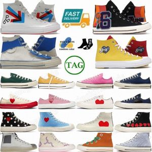 Sneakers Designer Buty Taylor All Star 70 Ox Hi Play Black White Grey Blue Quartz Multi-Heart Flame Paprika Red Midsole