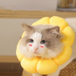  Ayçiçeği Pet Yakası Ayarlanabilir Anti-ısırma Cerrahisi Anti-lick Yara İyileştirici Kedi Koruma Yastıkları Pamuk Elizabethan Yakası 240514