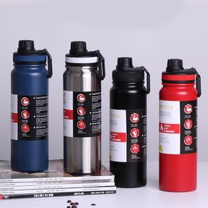 新しい真空ステンレス鋼水ボトル熱断熱コールド保存カップ大容量600ml 800ml 1000ml車屋外旅行スポーツフィットネス16 2SQ