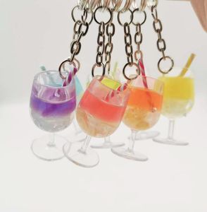 Keychain Creative Large Fruit Drink Milk Tea Cup Chain Chain Pingente Resina Simulação Shop Greamd6326144