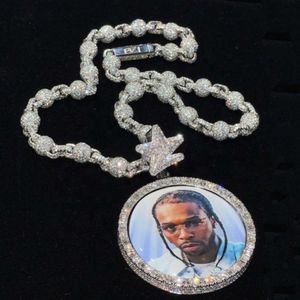 3" Tall Solid Sier Vvs Diamond GRA Certificated Hip Hop Memory Moissanite Photo Pendant