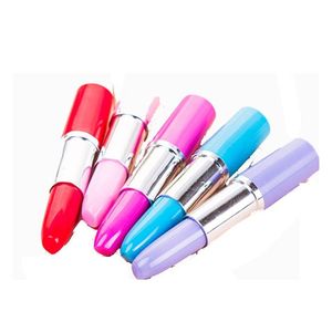 Gelpennor Partihandel Lipstick Ballpoint Pen Kawaii Candy Color Plastic Ball Novelty Artikort Stationery Drop Delivery Office School Busine DHMO5