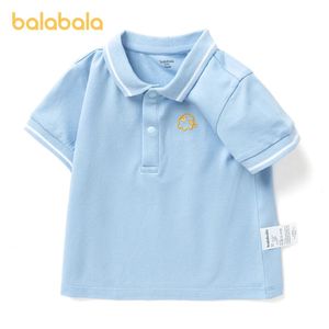 Balabala Infant Boy Shortsleeeved Tshirt Summer Summer requintado camisa polo fofa elegante 240515