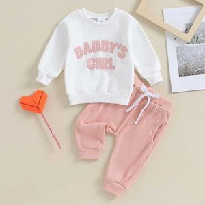 مجموعات الملابس 0-36MONTHS Baby Girls Outfits Long Sleeve Profroidery Sweatshirt + Pocket Pants مجموعة ملابس ربيع الخريف