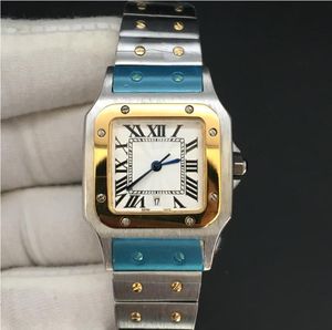 Högkvalitativa fyrkantiga damer klockor 29 mm Genève äkta rostfritt stålfodral armband kvarts klockor mode kvinnor armbandc2929090