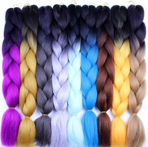 Synthetic Ombre Braiding Hair Different Mixed Color Xpression Braiding 24inches 100gpack Jumbo Braids Kanekalon Braiding Hair Cro8711744